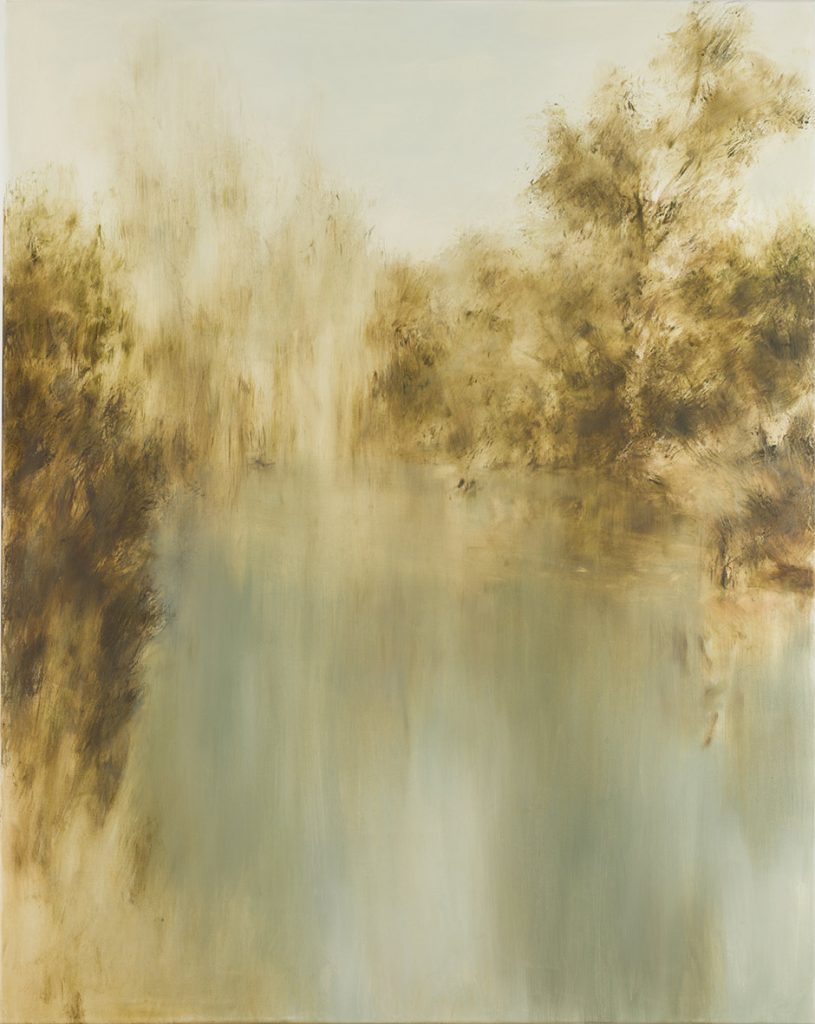 Claudia Berg: Laghetto sugano (la chuisetta, Orvieto), Öl auf Leinwand, 2023, 150 x 120 cm